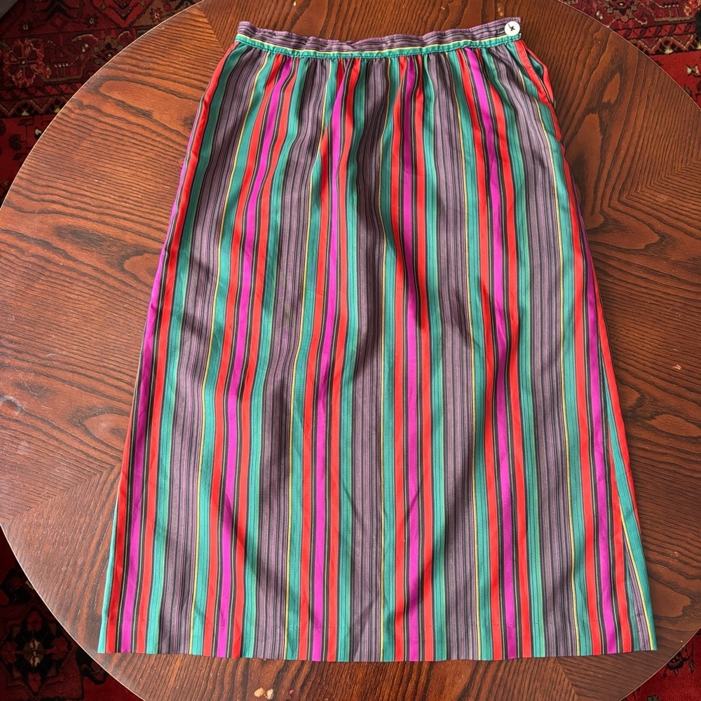 Vintage 1980s–1990s Evan Picone Colorful Striped Maxi Skirt - Picture 6 of 6